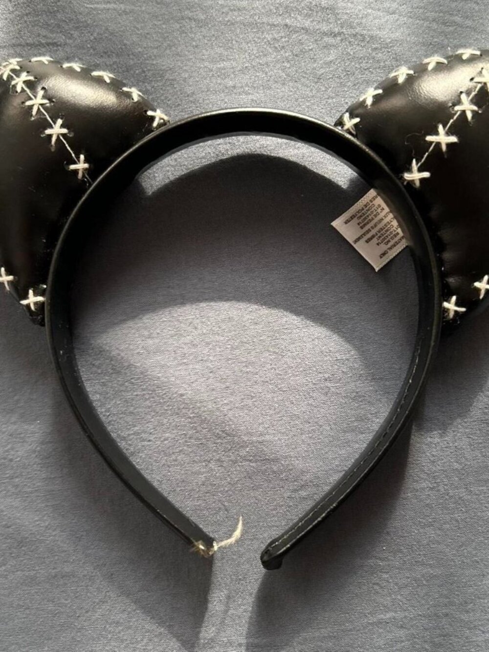 Spirit Halloween Black Stitched Cat Ears Headband